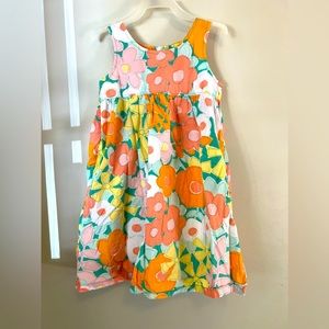 Land’s End Sleeveless Summer Cotton Dress with Poppy Flowers